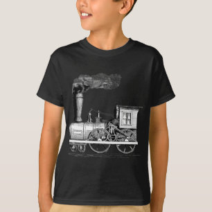 Gammal Time ångalokomotiv T-shirt