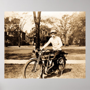 Gammal Time motorcykel Poster
