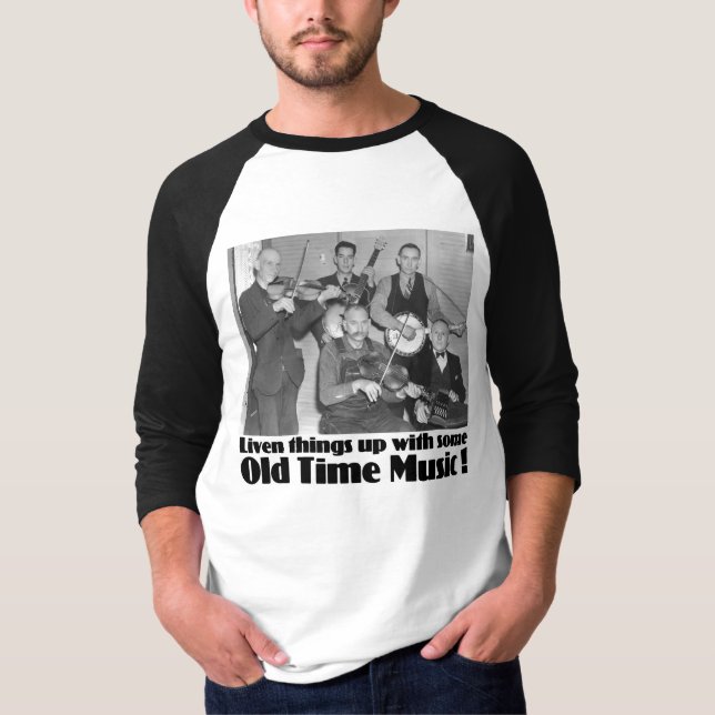 Gammal Time musikmanar Raglan för långärmad Tee Shirt (Framsida)