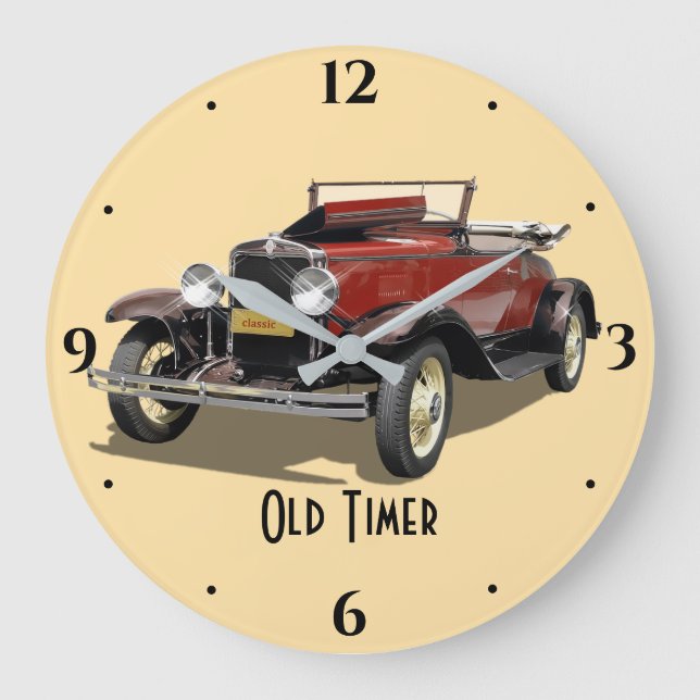 Gammal timer-bilklocka stor klocka (Framsida)