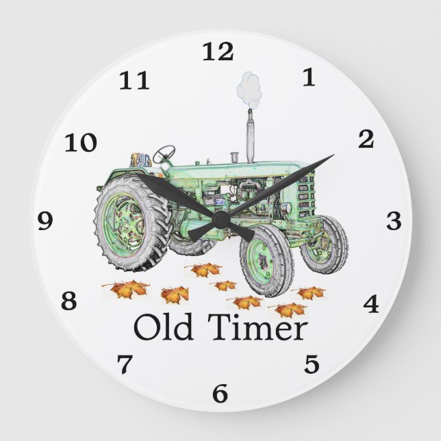 Gammal timer-traktorklocka stor klocka (Framsida)