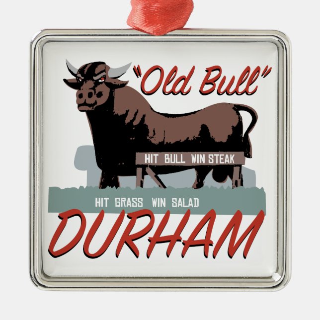 Gammal tjur Durham Julgransprydnad Metall (Framsidan)