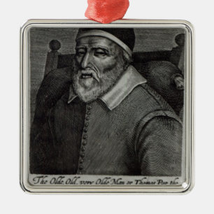 Gammal Tom Parr, 1635 Julgransprydnad Metall
