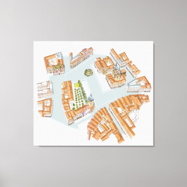 Gammal torg. Prag Tjeckiska Canvastryck (Framsida)