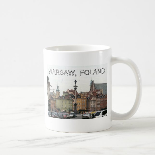 GAMMAL TOWN FÖR WARSAW POLEN STIRRANDE MIASTO KAFFEMUGG (Höger)