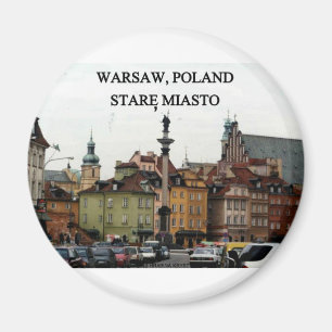 GAMMAL TOWN FÖR WARSAW POLEN STIRRANDE MIASTO MAGNET