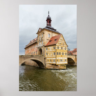 Gammal Town Halll i Bamberg i Tyskland Poster