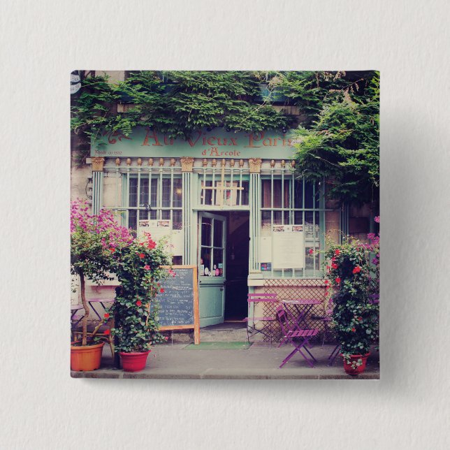 Gammal Town Paris för vintage Knapp (Framsida)