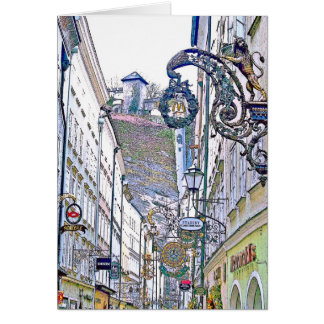 gammal town - Salzburg Hälsningskort