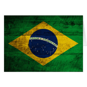 Gammal träBrasilien flagga OBS Kort