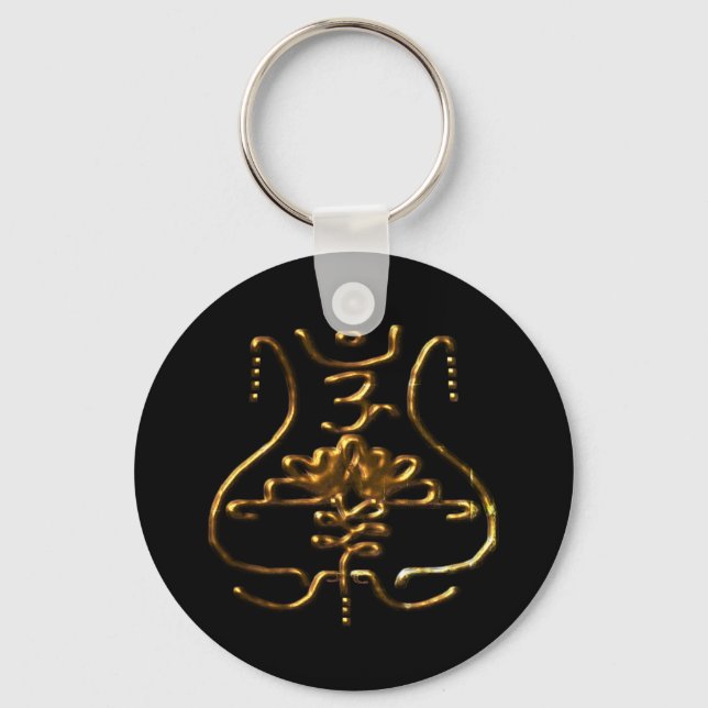 gammal traditionell buddhistisk symbolism nyckelring (Framsida)