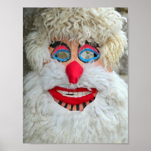 gammal traditionell romaniansk dacian pagan mask f poster (Framsidan)