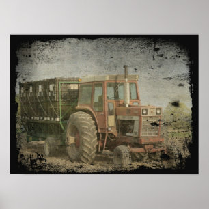Gammal traktor poster