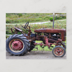 Gammal traktor - vykort