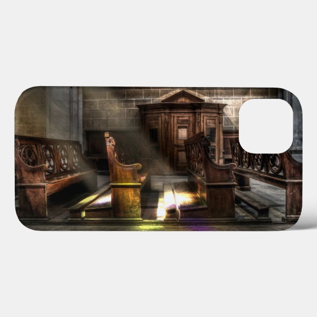 Gammal träkyrka Bench med Kneeler (Baksida (horisontell))