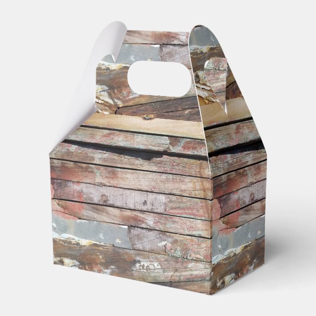 Gammal träplank av träträ presentaskar (Framsidan Sidan)