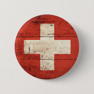Gammal träschweizareflagga knapp