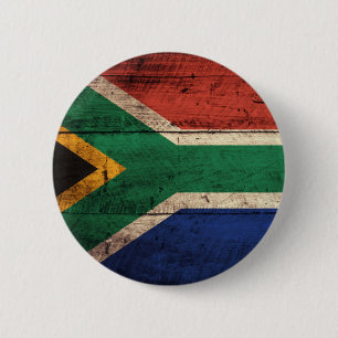 Gammal träSydafrika flagga Knapp