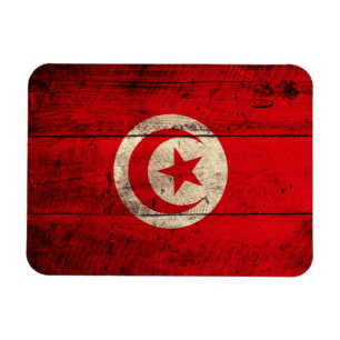 Gammal träTunisien flagga Magnet