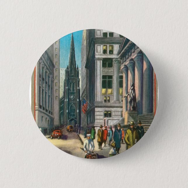Gammal Trinity & wall street, New York Knapp (Framsida)