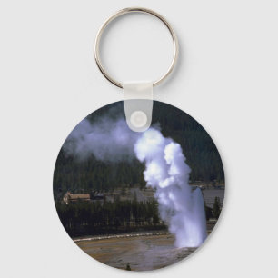 Gammal trogen Geyser, Yellowstone nationalpark Nyckelring