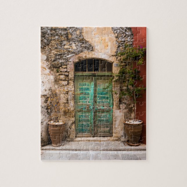 Gammal turkospassdörr pussel (Vertikal)