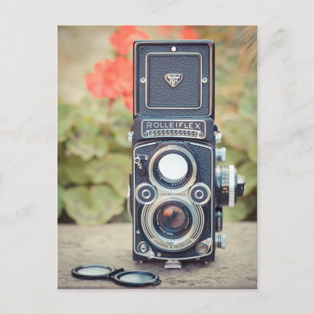 Gammal tvilling- linskamera vykort (Framsida)