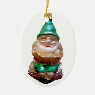Gammal tysk Gnome Julgransprydnad Keramik