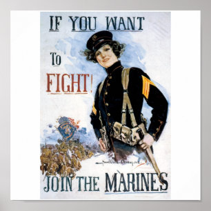 Gammal U.S.-flottaaffisch circa 1915 Poster