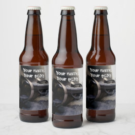 Gammal ubåt i snö ölflaska etikett