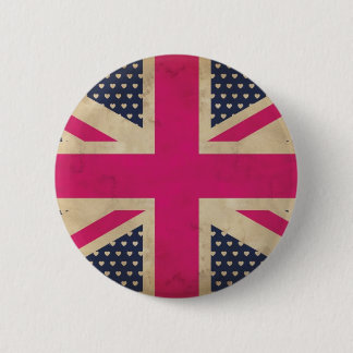 Gammal unionsJack in Rosa Flagga Button Badge Knapp