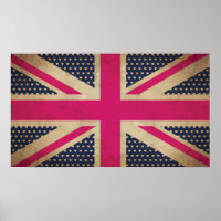 Gammal unionsutträde i Rosa Flagga Poster/skriver 