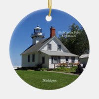 Gammal Uppdrag punkt fyr, cirkelsfärgen ornament