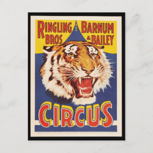 Gammal ursprunglig tiger-cirkus för vintage poster vykort