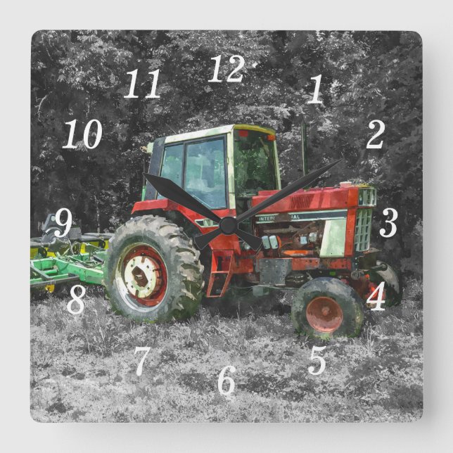 Gammal vägspärr för Internationell-traktor Fyrkantig Klocka (Framsida)