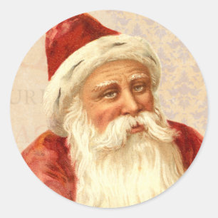 Gammal värld Santa för vintage med snällt ansik Runt Klistermärke