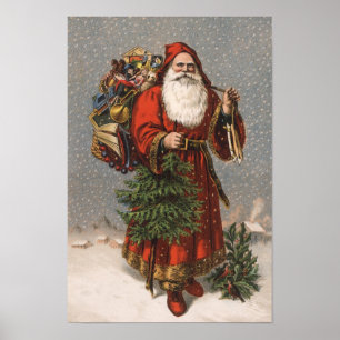 Gammal värld Santa Poster