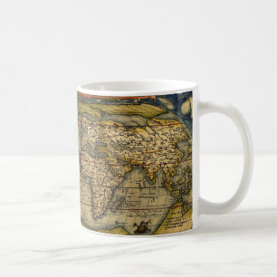 Gammal världskarta kaffemugg