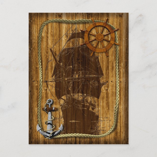 Gammal världssegling vykort (Framsida)