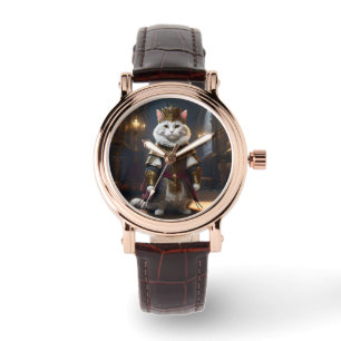 Gammal världsvit Renaissance Katt. Armbandsur