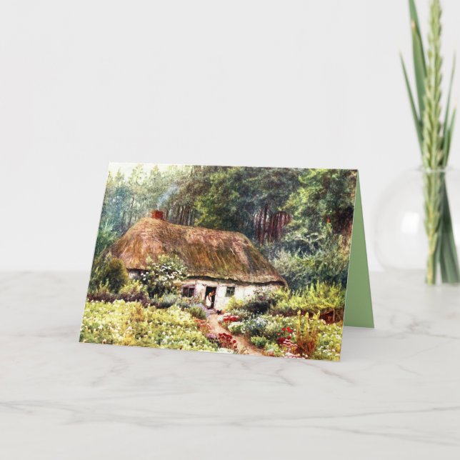 Gammal vattenfärg för skogen för kort (Framsida)