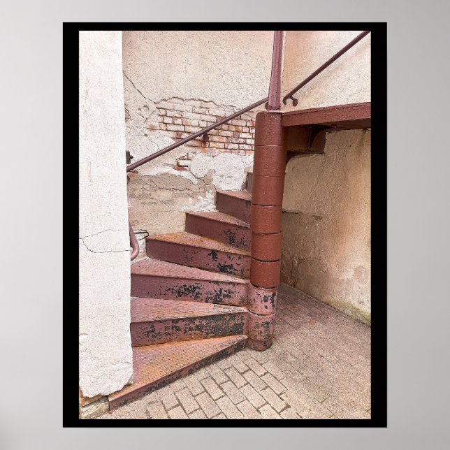 Gammal vindringstrappfoto Poster (Framsidan)