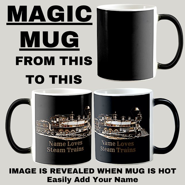 Gammal Vintage-ångmotor Locomotive Magic Mugg (Skapare uppladdad)