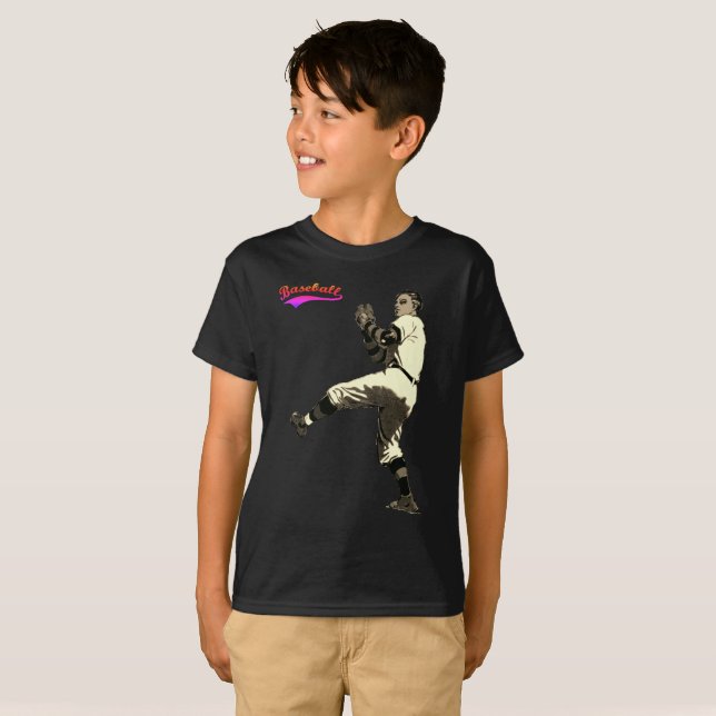 Gammal Vintage Baseball Pitcher Tee (Hel framsida)