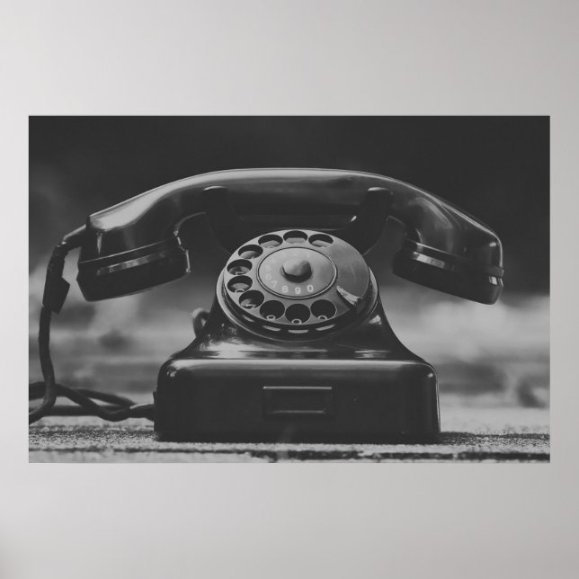 Gammal Vintage Black Telefon Poster (Framsidan)