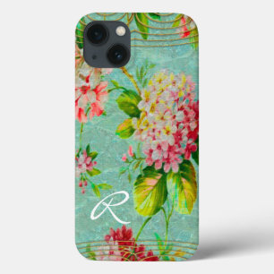 Gammal Vintage Blommigt Delight Monogram