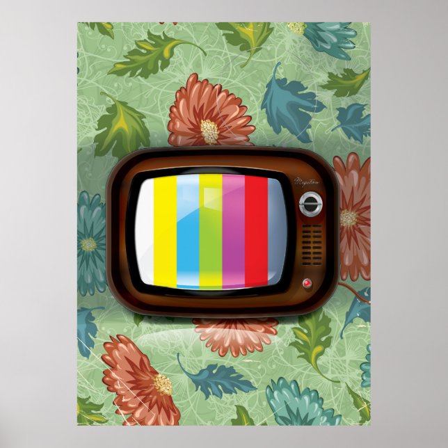 Gammal Vintage CRT-TV Poster (Framsidan)
