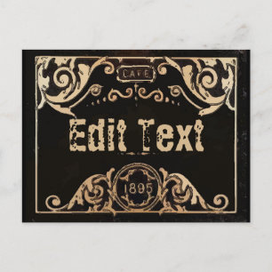 Gammal Vintage Etikett Redigera Text Kort