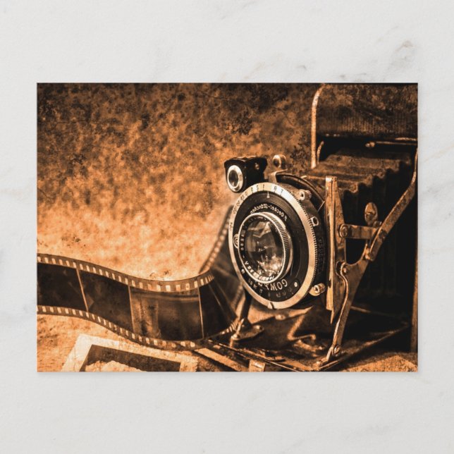 Gammal Vintage Filmkamera   Vykort (Framsida)