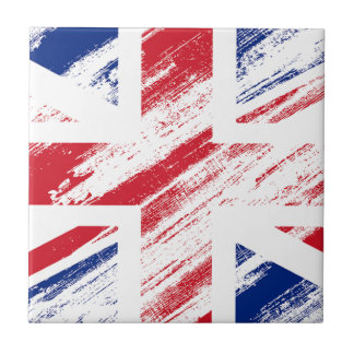 Gammal Vintage Grunge Storbritannien Flagga Union Kakelplatta
